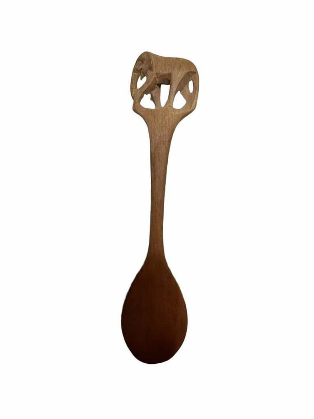 Hand Carved Wooden Elephant Spoon Serving Utensil